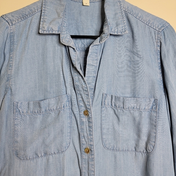 Anthropologie Cloth and Stone Chambray Dress Small Denim Button Up Dress - Picture 4 of 7